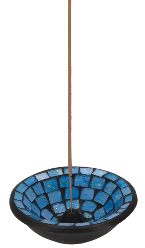 Keramik Rucherschale - Mosaik blau - 4x12x12 cm  12 cm