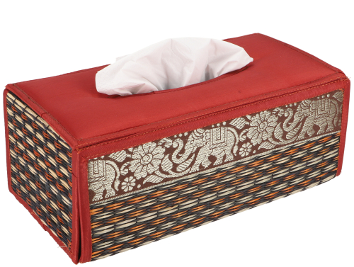 Kosmetiktcher / Servietten Box aus Rattan Napkin Holder, Taschentuchbox - orange - 10x25x13 cm 