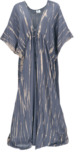 Long plus size batik kaftan, beach dress, summer dress, maxi dress for strong women - dove gray