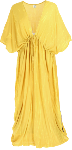 Long plus size batik kaftan, beach dress, summer dress, maxi dress for strong women - saffron