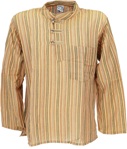 Nepal fisherman shirt, striped Goa hippie shirt, yoga shirt - cider