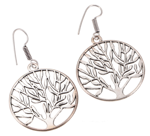 Brass tribal earrings, ethnic earrings, goa jewelry, brass earrings - Model 7/silver - 5 cm 4 cm