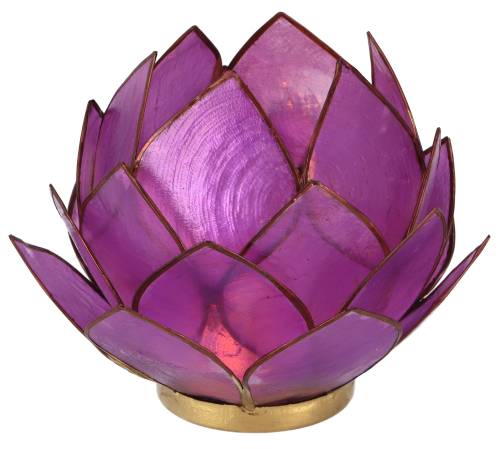 Lotus Teelicht Muschel 14*10 cm - dunkellila