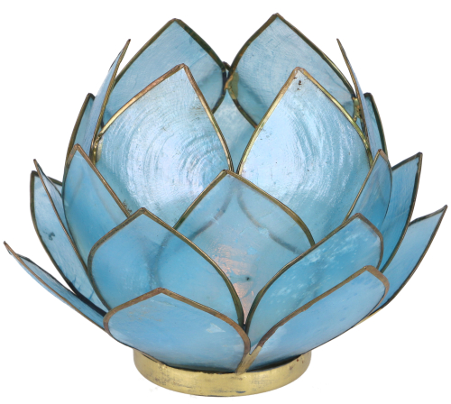 Lotus Teelicht Muschel 14*10 cm - himmelblau