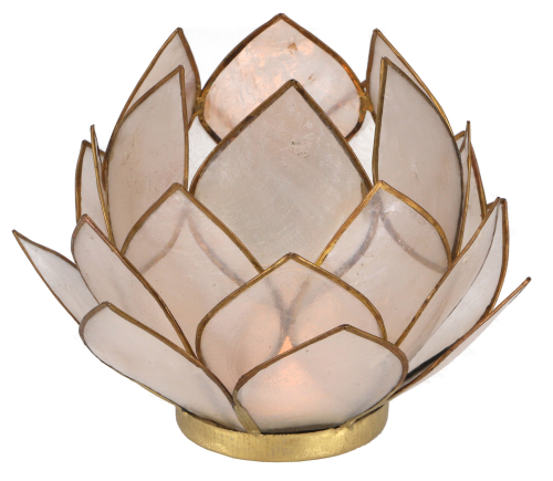 Lotus Teelicht Muschel 14*10 cm - wei