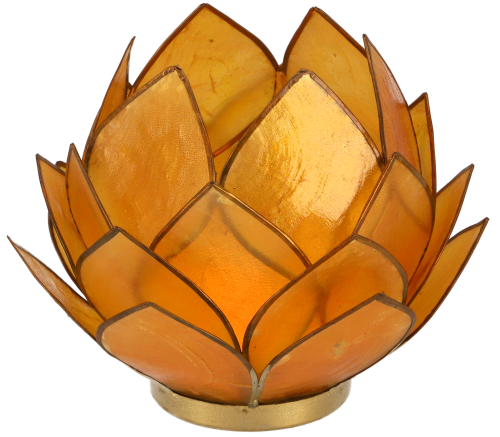 Lotus tealight shell 14*10 cm - golden yellow
