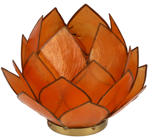 Lotus Teelicht Muschel 14*10 cm - orange