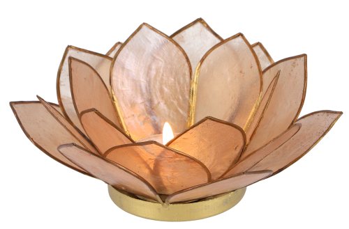 Lotus tealight shell 14*6 cm - sand-colored