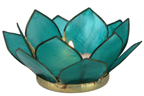 Lotus tealight shell 11*4 cm - turquoise