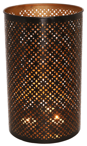 Round metal lantern lamp, suitable for tea light candles or can be used as a ceiling lamp - model 6