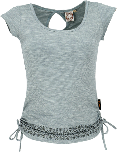 Yoga -T-Shirt aus Bio-Baumwolle - graublau