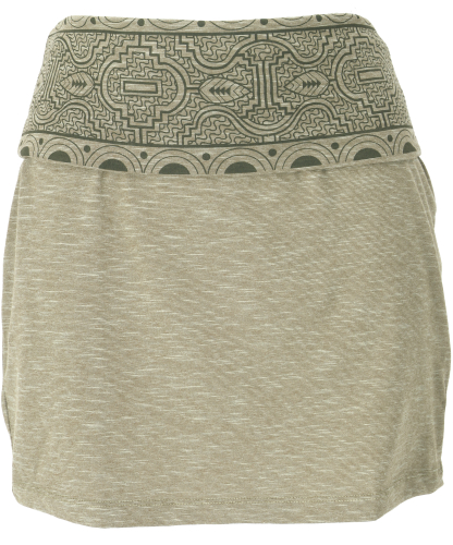 Organic cotton mini skirt, organic yoga skirt - light olive green