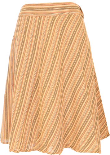 Lightweight striped wrap skirt, boho cotton summer skirt - cider