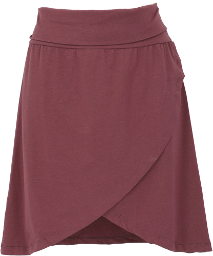 A-line skirt made of organic cotton, yoga skirt in wrap look, dance skirt - burgundy