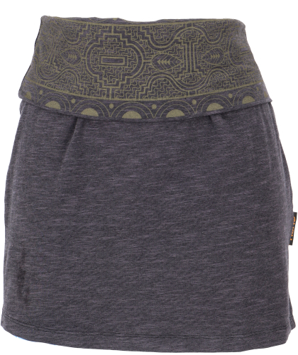 Organic cotton mini skirt, organic yoga skirt - anthracite