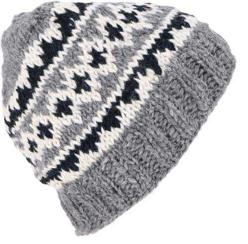 Wool hat with soft lining, new wool winter hat - gray/black