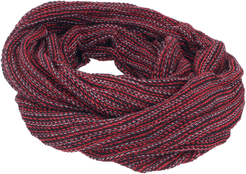 Soft loop scarf, magic loop scarf - red/black - 40 cm