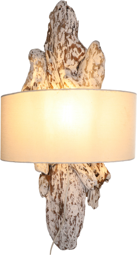 Wandlampe / Wandleuchte / Wandleuchte, in Bali handgefertigt aus Naturmaterial, Treibholz, Baumwolle - Modell Modena - 80x40x23 cm 