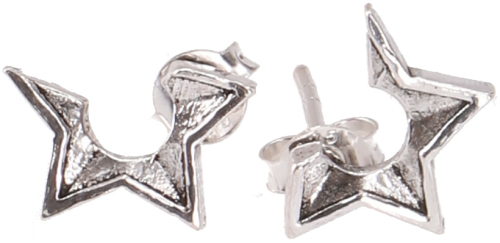 Silver earrings, ethno stud earrings in silver - model 6 1 cm