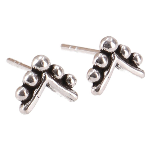 Silver earrings, ethno stud earrings in silver - model 7 1 cm