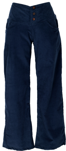 Corduroy trousers with slightly flared leg - dark blue