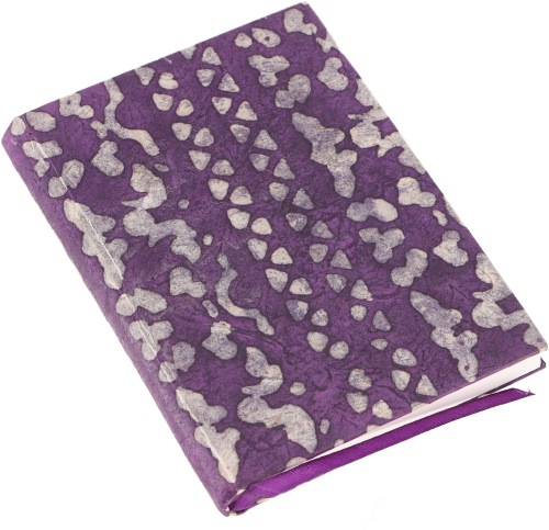 Handmade notebook, diary made from Lokta paper - purple - 15x11x2 cm 