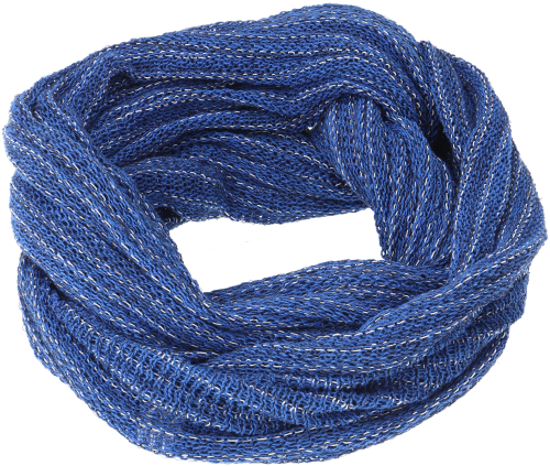 Soft loop scarf, magic loop scarf - blue - 40 cm