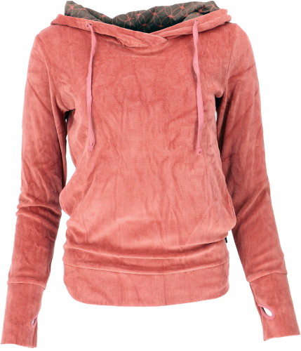Nicki hoodie, soft hoodie, boho velvet sweatshirt - apricot