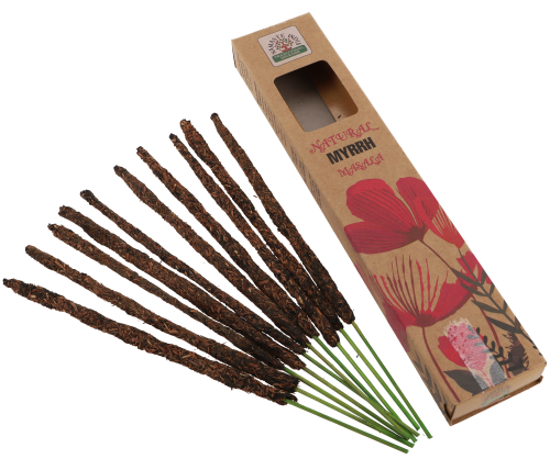 Natural hand-rolled ORKAY incense sticks from South India - Myrrh Masala - 23x4,5x2 cm 