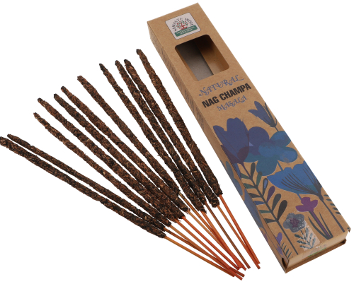 Natural hand-rolled ORKAY incense sticks from South India - Nag Champa Masala - 23x4,5x2 cm 