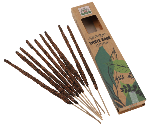 Natural hand-rolled ORKAY incense sticks from South India - White Sage Masala - 23x4,5x2 cm 