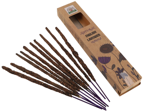 Natural hand-rolled ORKAY incense sticks from South India - English Lavender Masala - 23x4,5x2 cm 