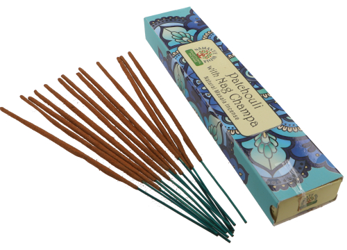 Natural Massala incense sticks from South India - Patchouli with Nag Champa - 23x4,5x2 cm 