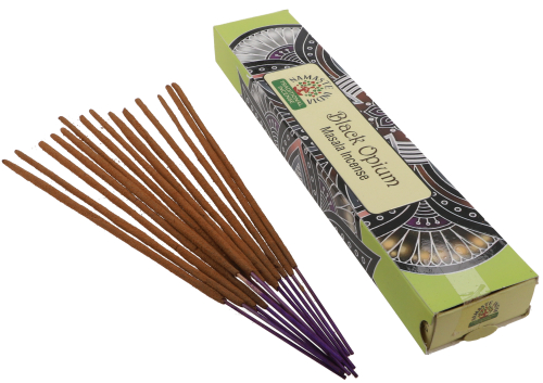 Natural Massala incense sticks from South India - Black Opium - 23x4,5x2 cm 