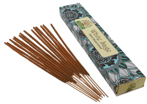 Natural Massala incense sticks from South India - White Sage - 23x4,5x2 cm 