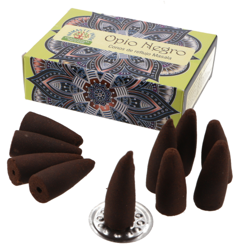 Natural incense cones from South India - Black Opium - 23x4,5x2 cm 