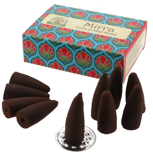 Natural incense cones from South India - Myrrh - 23x4,5x2 cm 