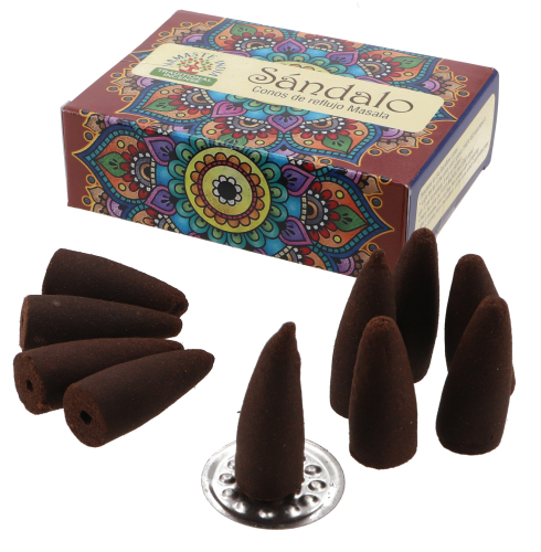 Natural incense cones from South India - Sandalwood - 23x4,5x2 cm 