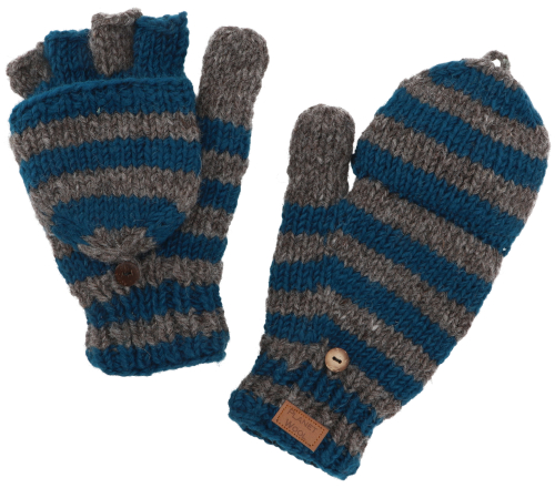 Gloves, hand-knitted folding gloves, finger gloves - model 10