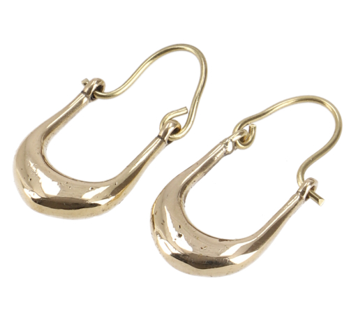 Tribal earrings made of brass, boho ethnic earrings, goa jewelry - Model 8/gold - 3x1,3 cm