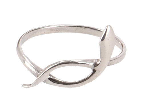 Delicate silver ring with stylized gecko - 0,2 cm