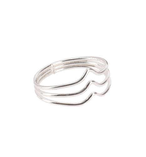 Zarter Silberring, Drei in Einem Ring aus Silber - 0,2 cm