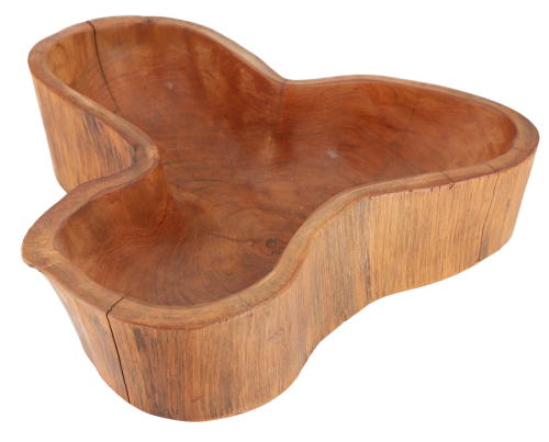 Fruit bowl, wooden bowl Decorative object made of burl wood - Model 9 - 10x38x38 cm 