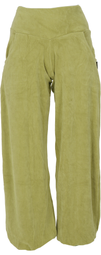 Boho velvet harem pants, feel-good pants, yoga pants - green