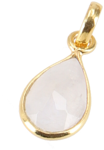 Gold-plated pendant with cut semi-precious stone - moonstone - 1,5x1,2x0,5 cm 