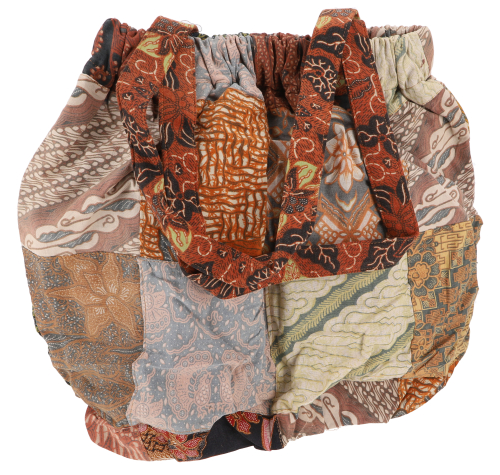 Hippie bag, patchwork shopper, shoulder bag - brown - 40x40x13 cm 