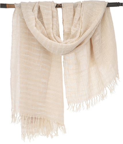 Large Indian cotton scarf, light shawl, shawl - light beige - 200x120 cm