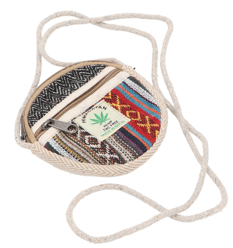 Round ethno patchwork wallet, pencil case, neck pouch - colorful - 12x12x2 cm  12 cm