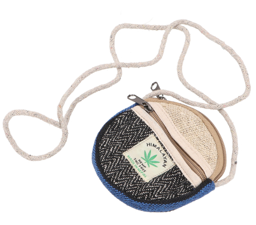 Round ethno patchwork wallet, pencil case, neck pouch - gray/colorful - 12x12x2 cm  12 cm