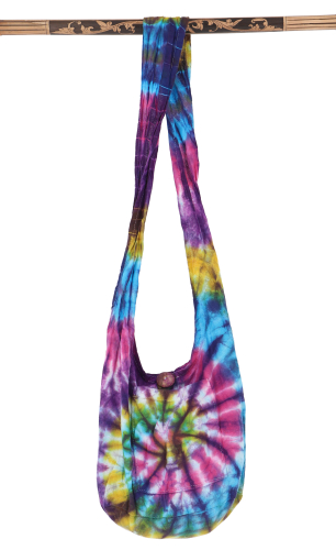 Small batik bag, hippie bag, goa shoulder bag - lilac - 30x28x15 cm 